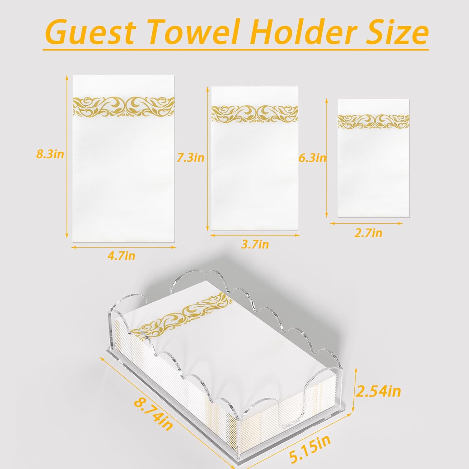 Acrylic Guest Towel Napkin Holder / Clear