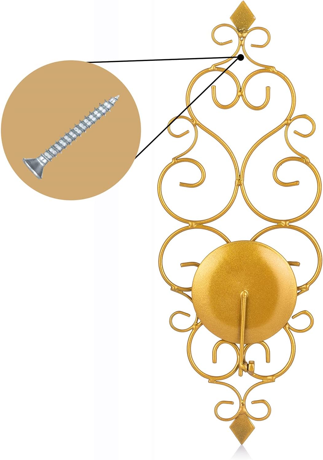Iron Wall Candle Sconce Holder Hanging Wall Mounted Pillar Candle Sconces Holder / Gold / Set of 2