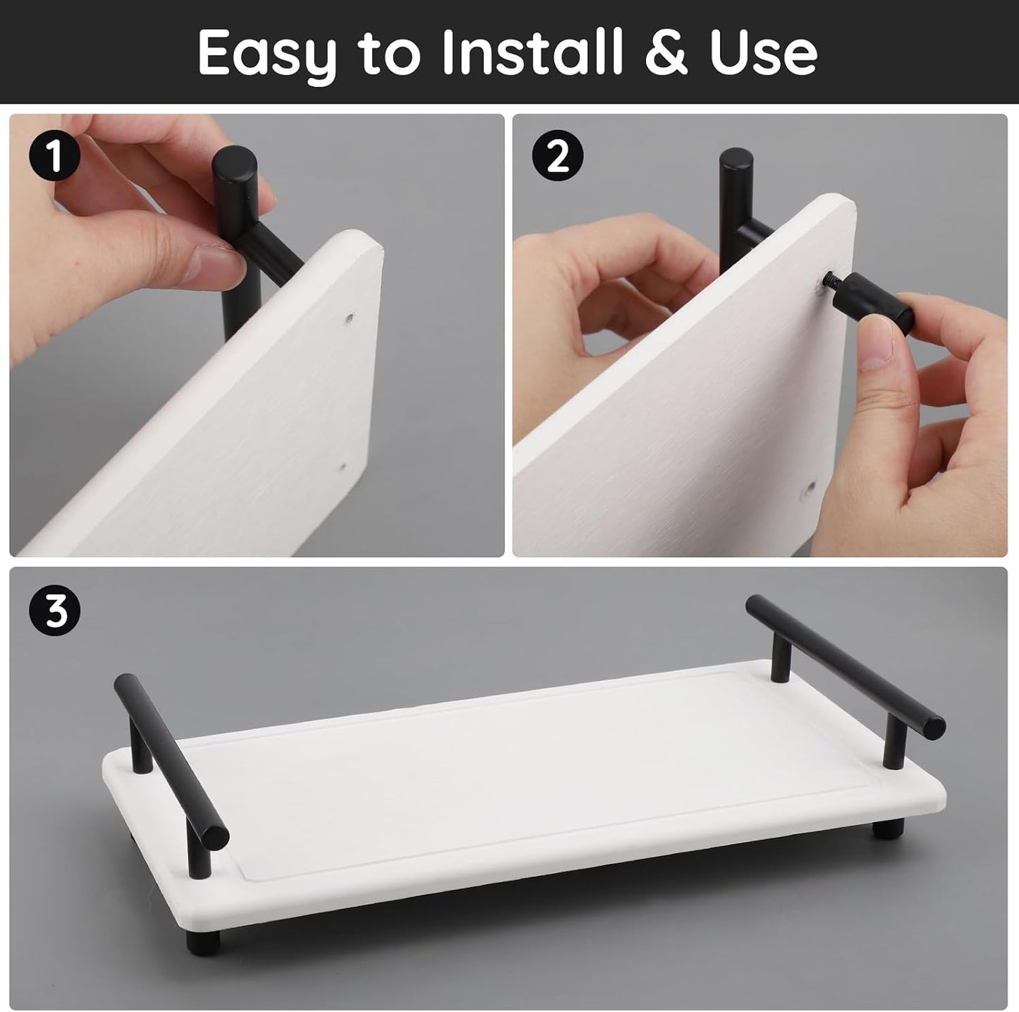 Large Bathroom Tray Stone Drying Mat / White / 12.2 x 5.9 x 2.5