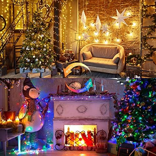 JMEXSUSS 100 LED Warm White & Multicolor Color Changing String Lights