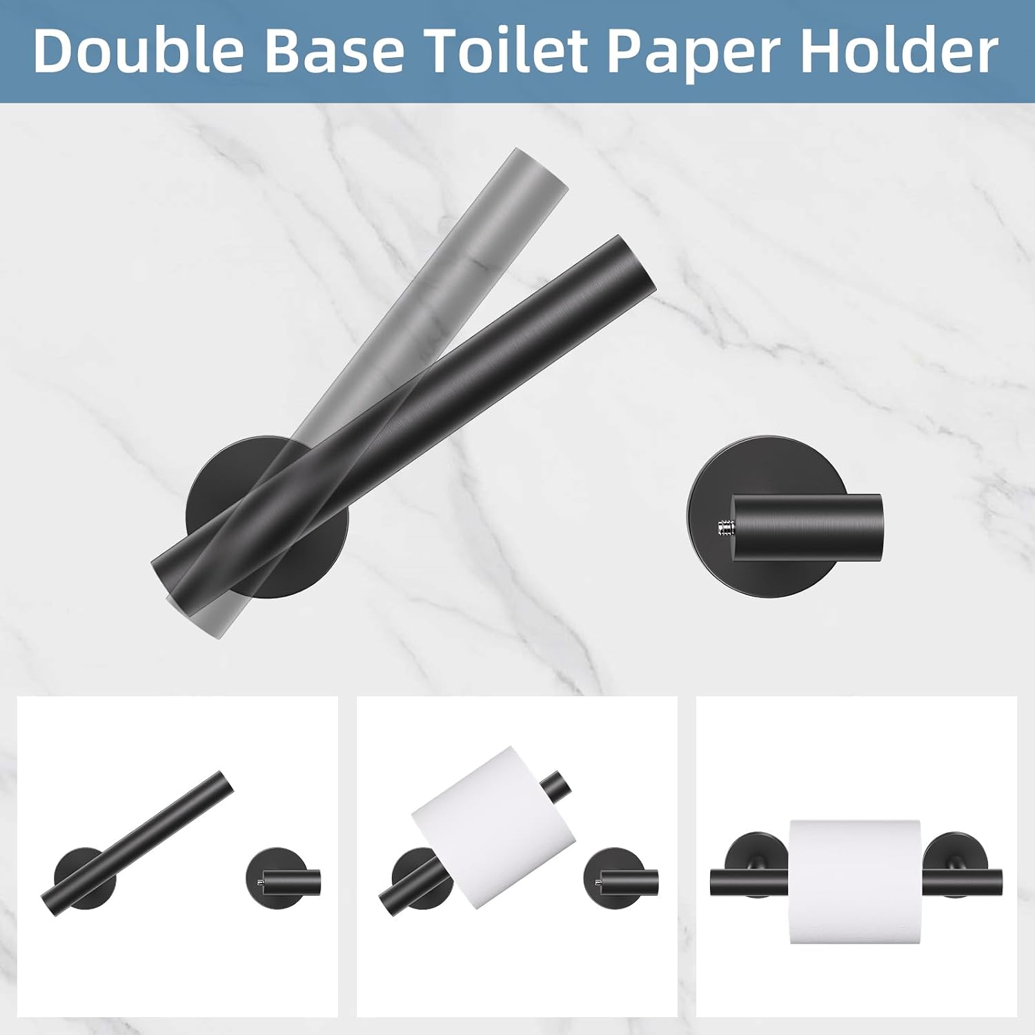 10 Pieces Matte Black Bathroom Hardware Accessories Towel Bar Set Black Towle Racks for Bathroom Wall Mounted Stainless