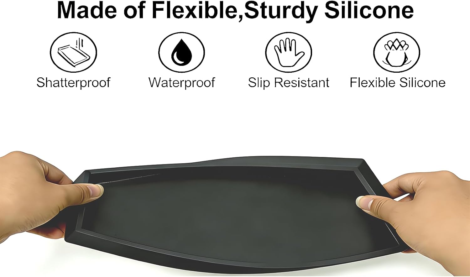 Sink Vanity Trays / Black / 15.7 x 5.9 x 0.9
