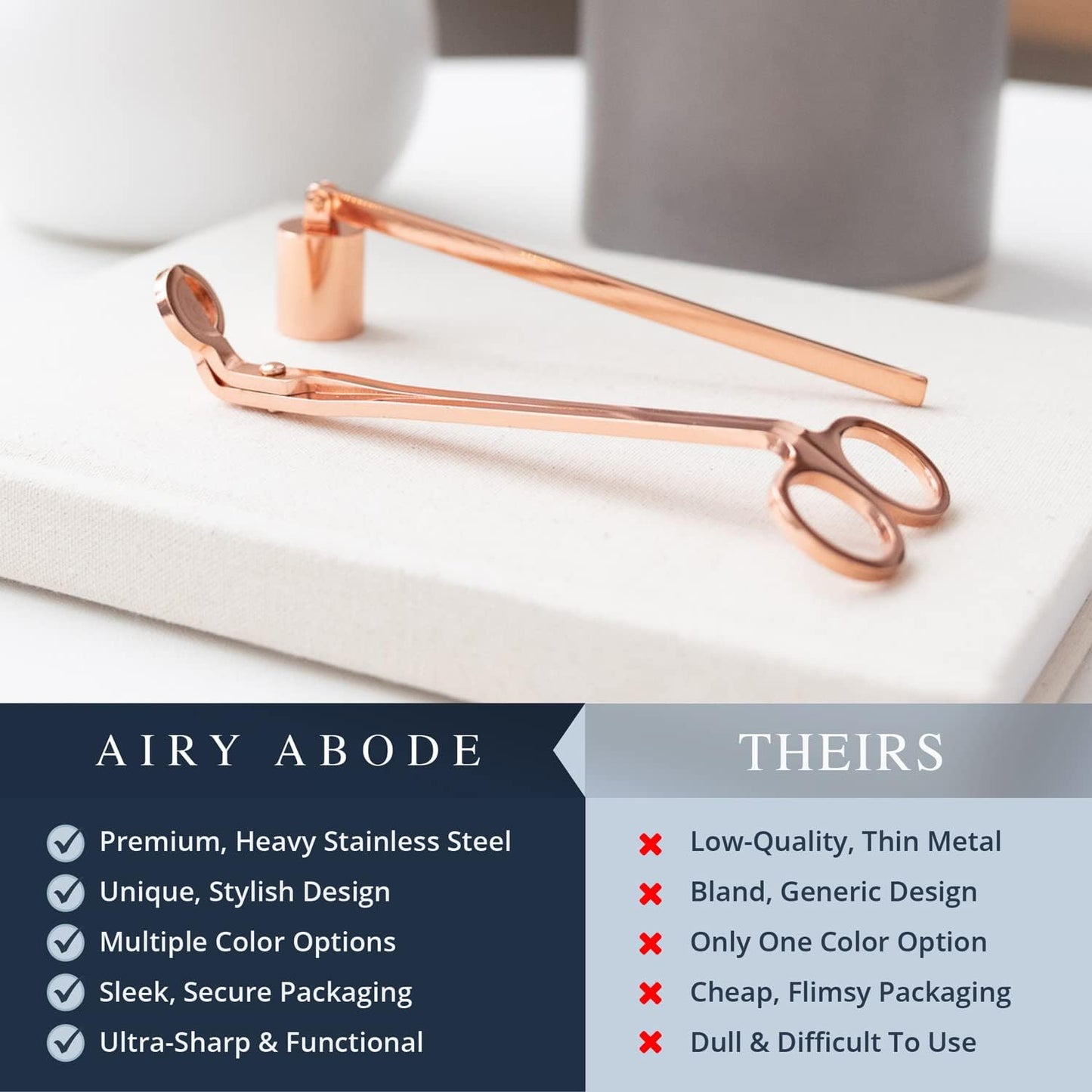 Airy Abode Candle Wick Trimmer and Candle Snuffer Accessory Set – Pick Your Color