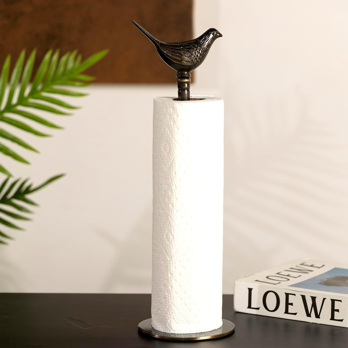 1 Luxurious Brass Paper Towel Holder countertop (Black)