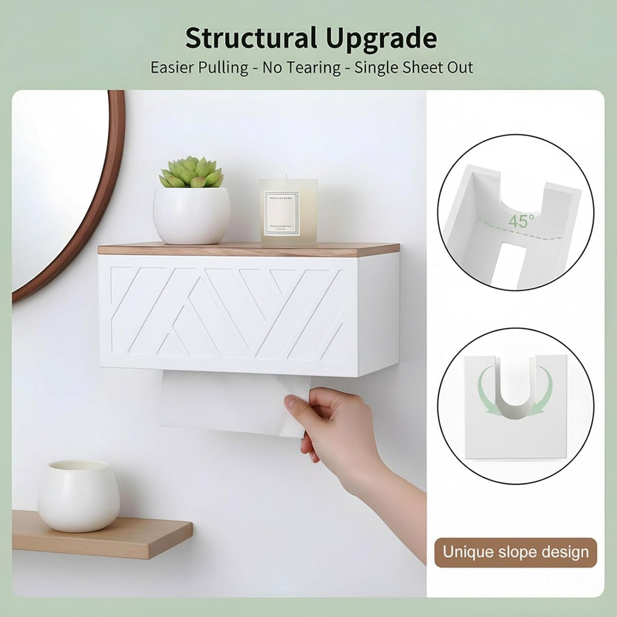 Paper Towel Dispenser Wall Mount Paper Towel Holder with Lid Solid Wood Commercial C-Fold, Z-Fold Hand Papers Towels