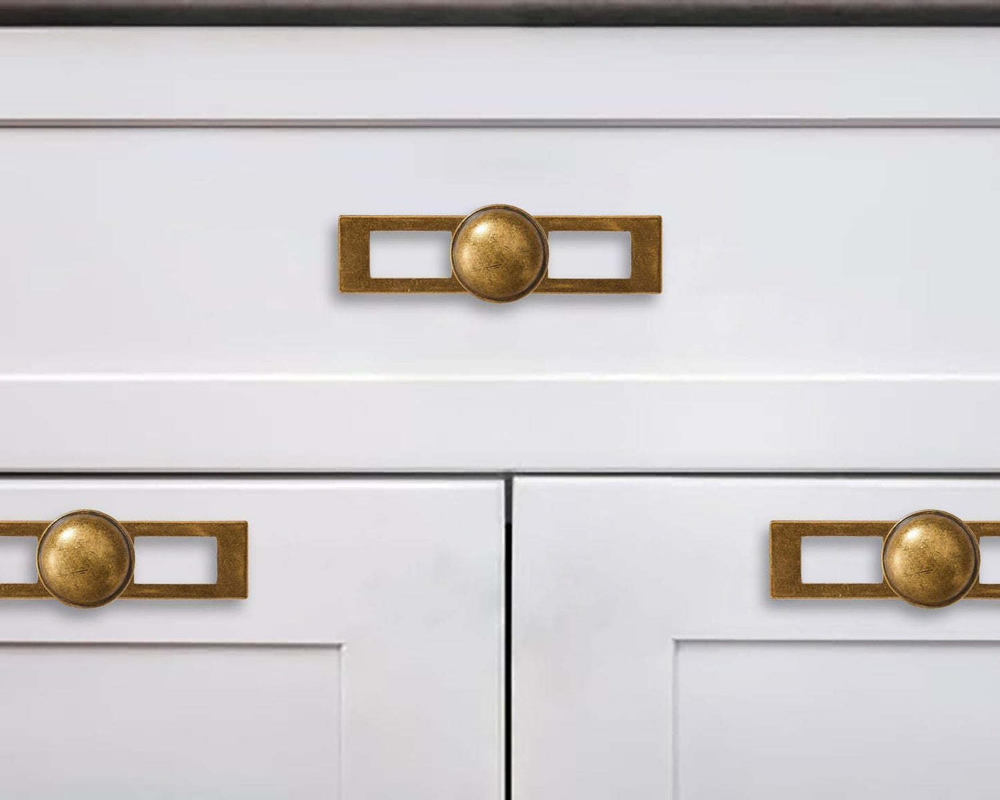 5 Pack 1-1/4 Inch Antique Brass Cabinet Knobs Backplate with Base Plate Zinc Solid Vintage Kitchen Cabinet Handles