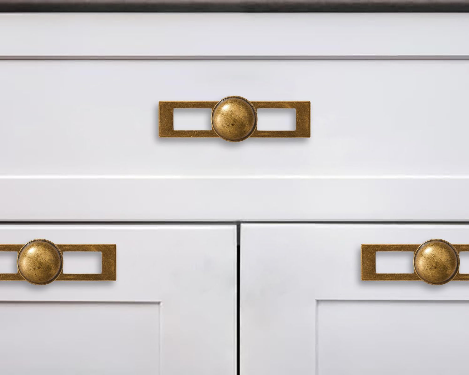 5 Pack 1-1/4 Inch Antique Brass Cabinet Knobs Backplate with Base Plate Zinc Solid Vintage Kitchen Cabinet Handles