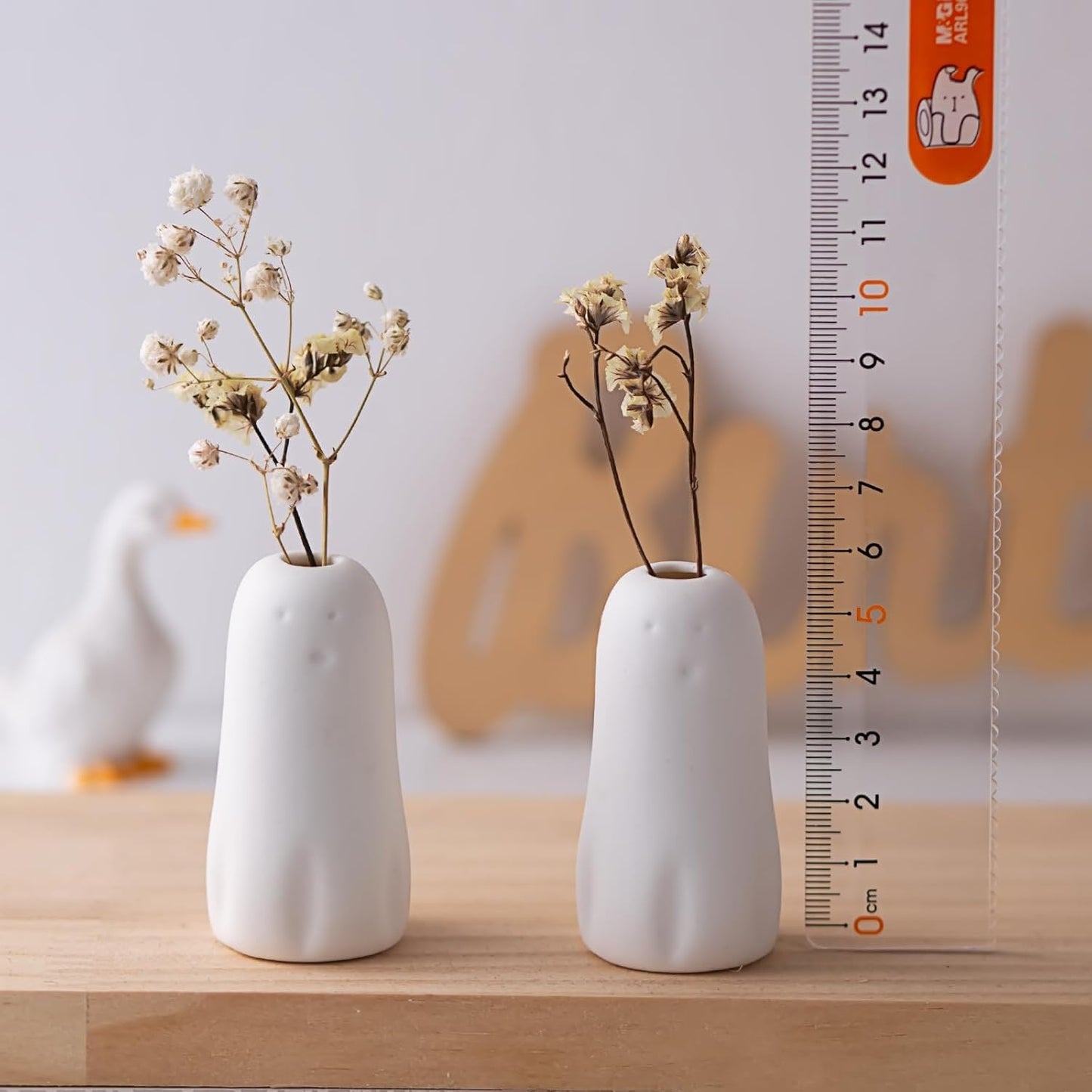Handmade Miniature Ceramic Vases for Small Flowers / Ghost Vase / Set of 5