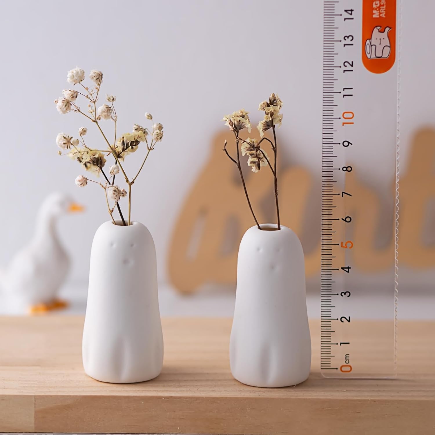 Handmade Miniature Ceramic Vases for Small Flowers / Ghost Vase / Set of 5