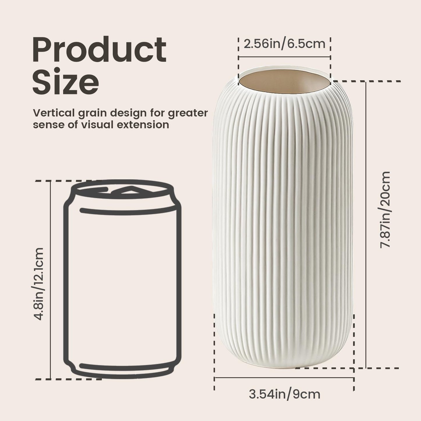 Bohemian Ceramic Vase / White / 8in-pill / 8 Inch
