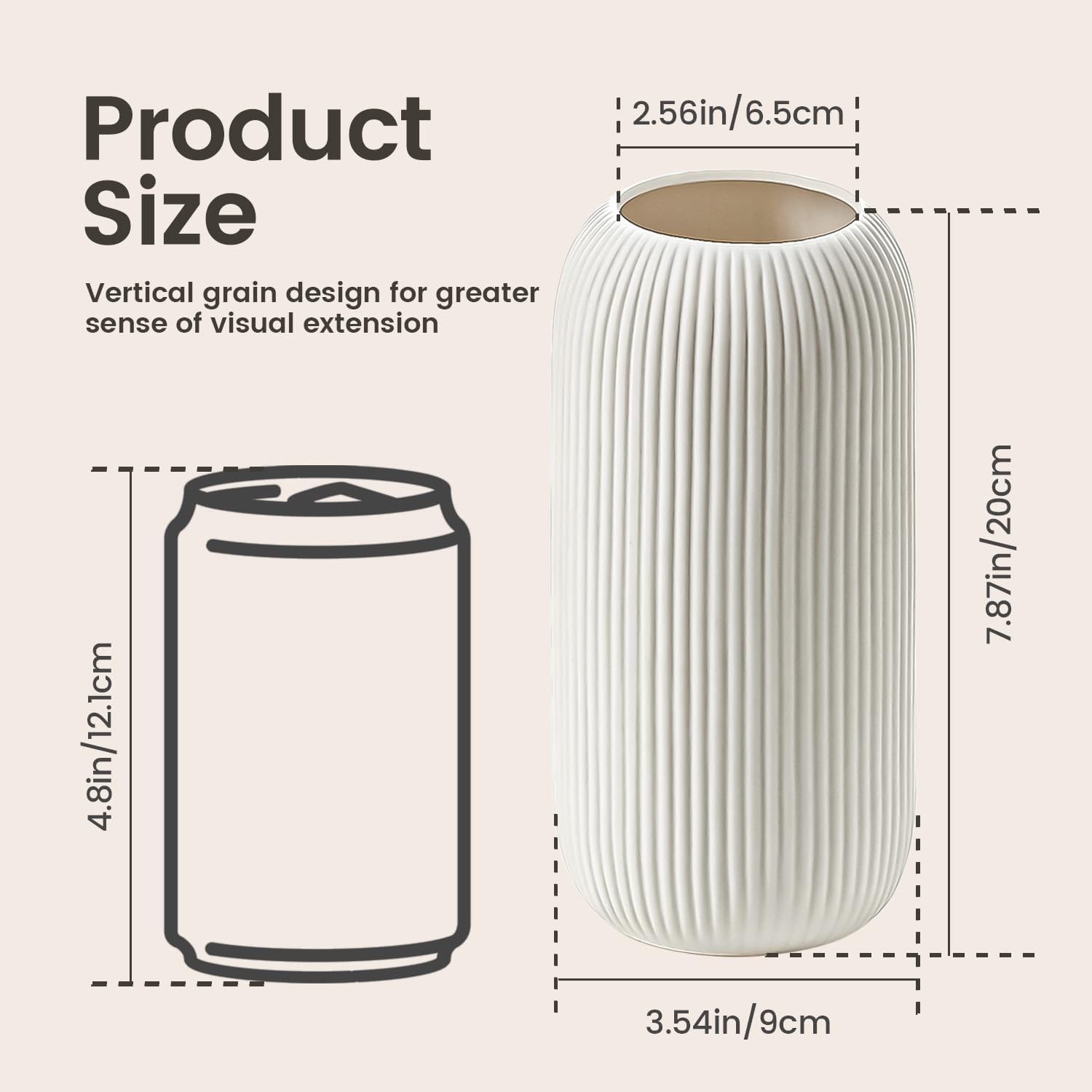 Bohemian Ceramic Vase / White / 8in-pill / 8 Inch