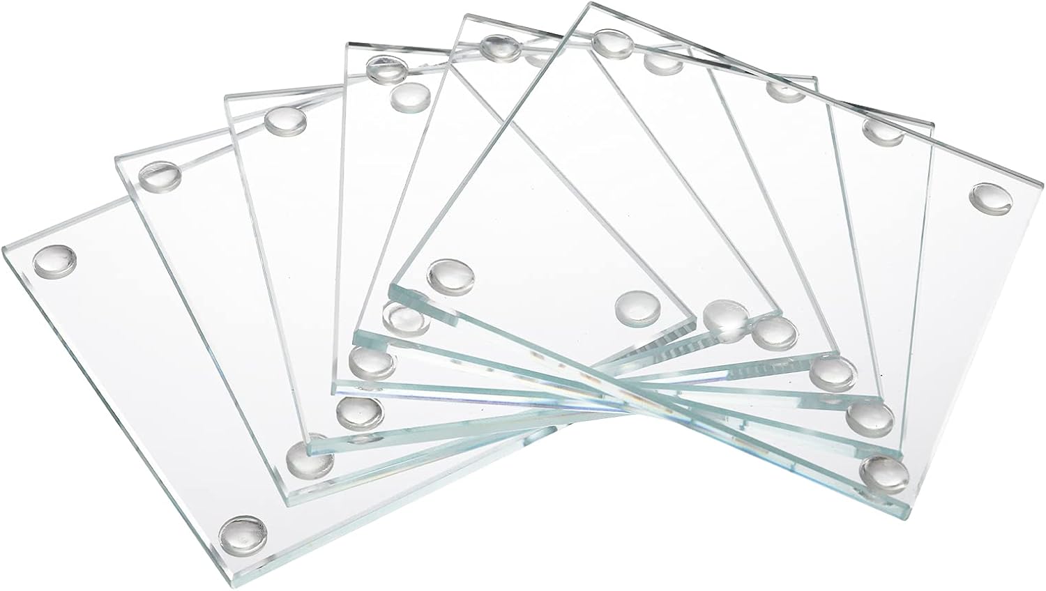 Decorative Glass Plates / Clear / 3.5 x 3.5 / Set of 6