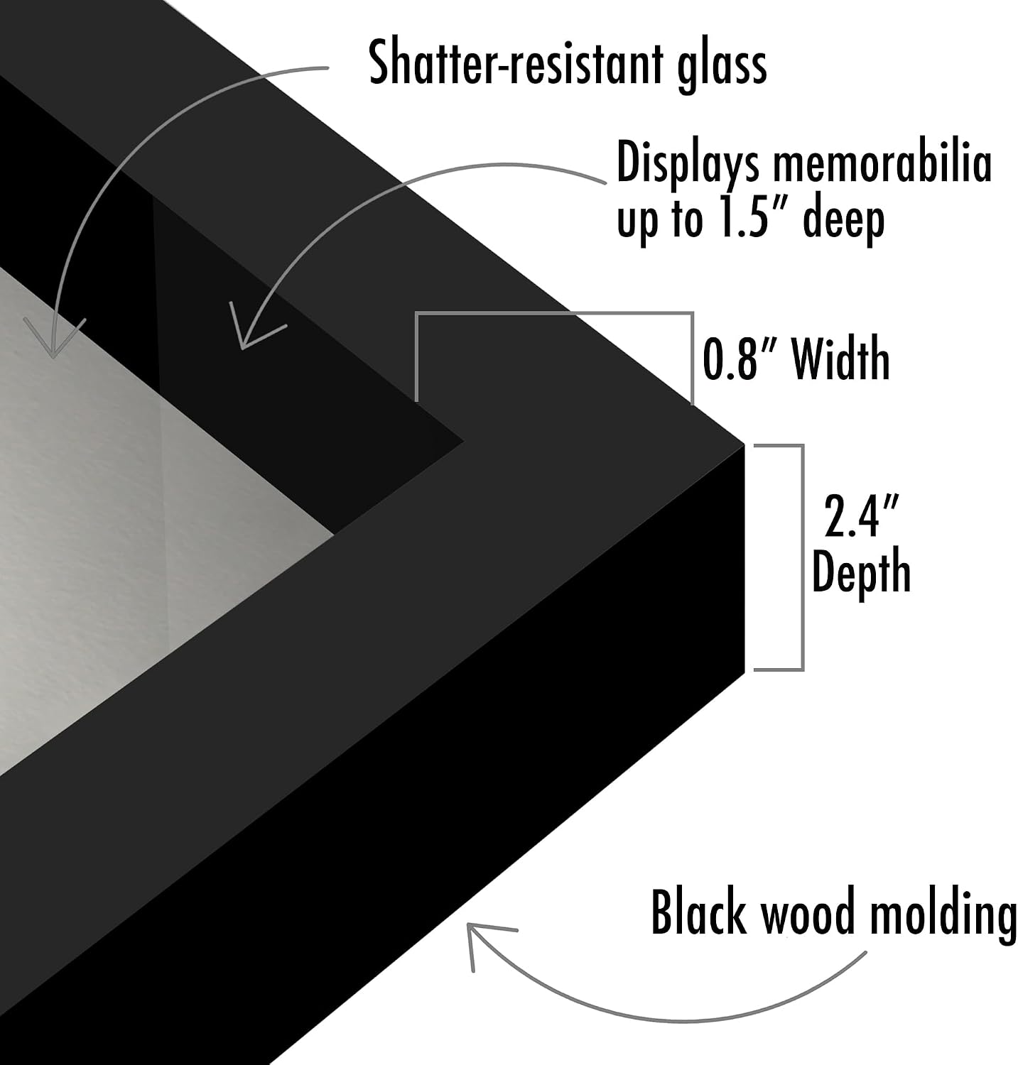 Americanflat 8x10 Shadow Box Frame with Shatter-Resistant Glass - Silhouette Collection - Large Shadow Box Display Case