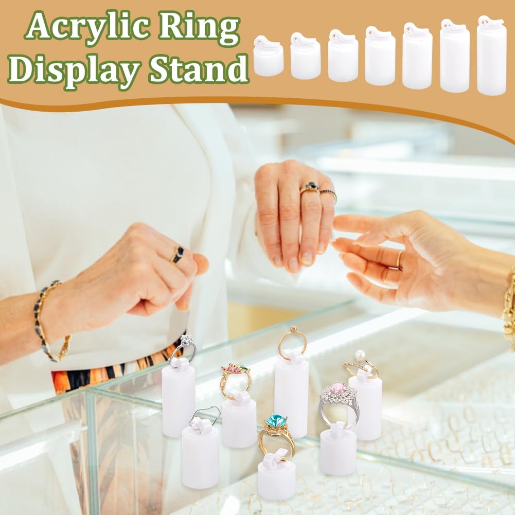 Acrylic Ring Display Stand / White / Set of 7