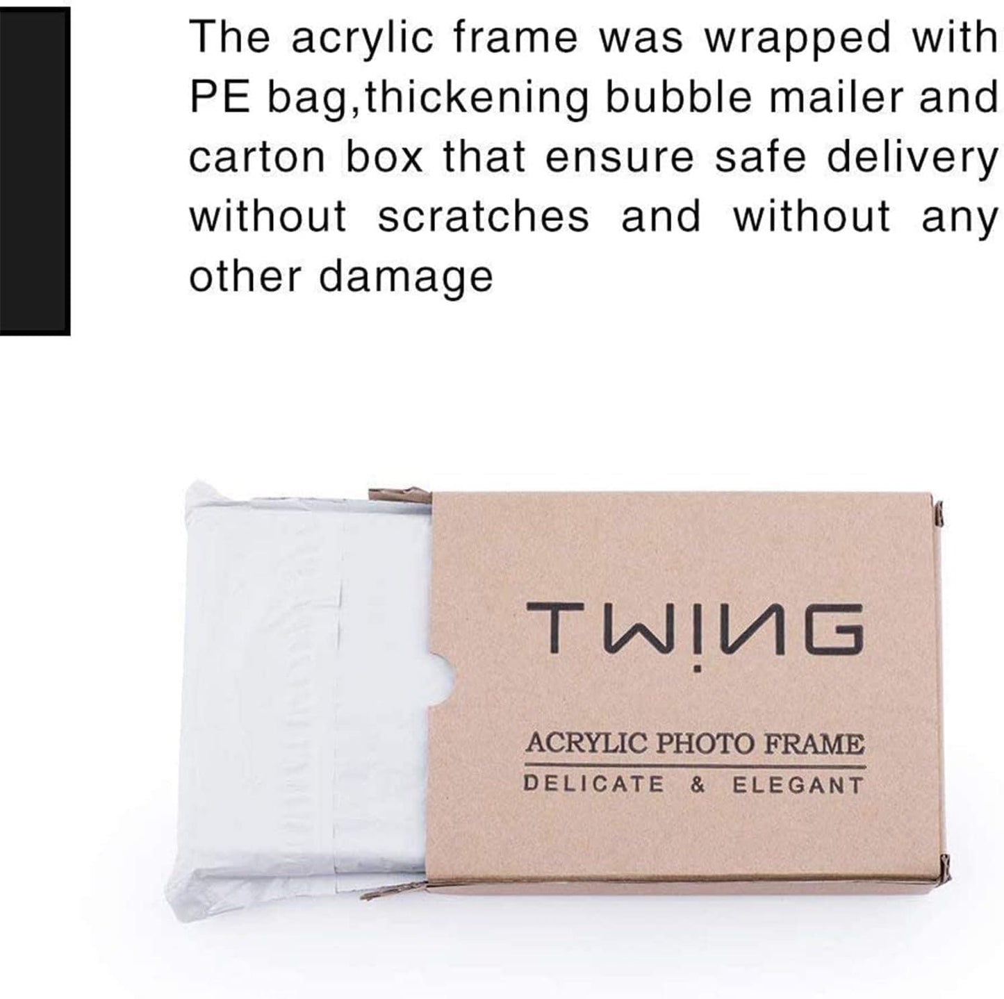 5x7 Acrylic Frame 5 Pack,24MM Thicker Frameless Clear Picture Frames | Freestanding Double Sided Magnetic Picture
