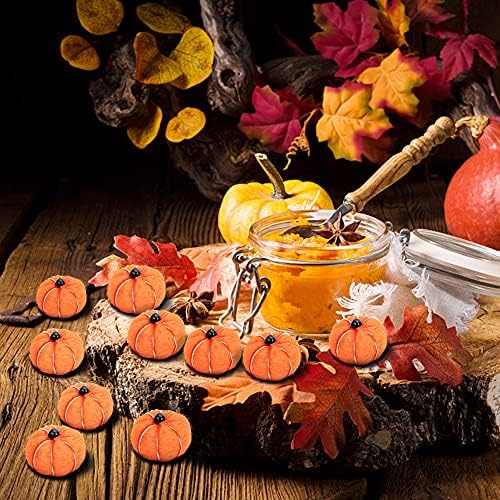 36 Pcs Halloween Small Felt Pumpkin, Mini Fall Autumn Wool Felt Pumpkins