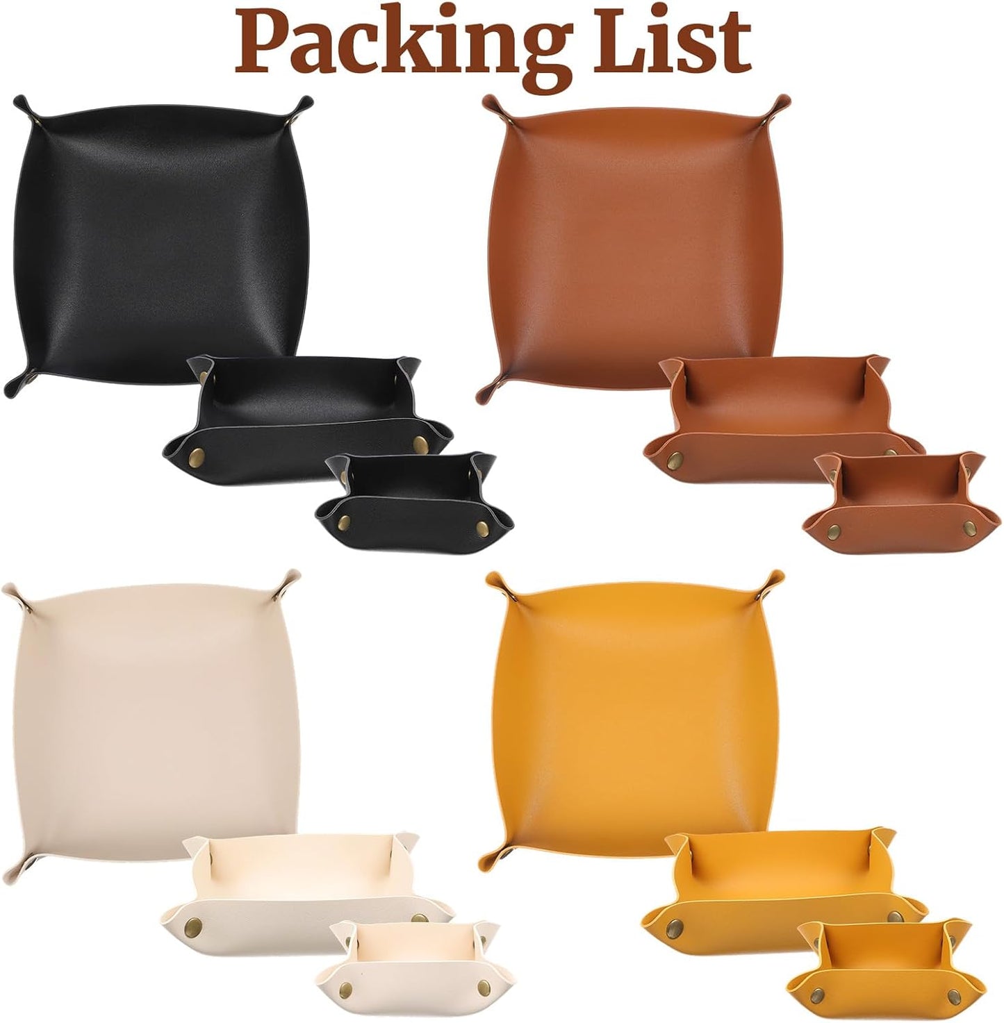 Leather Jewelry Tray for Keys and Wallet / Set of 12