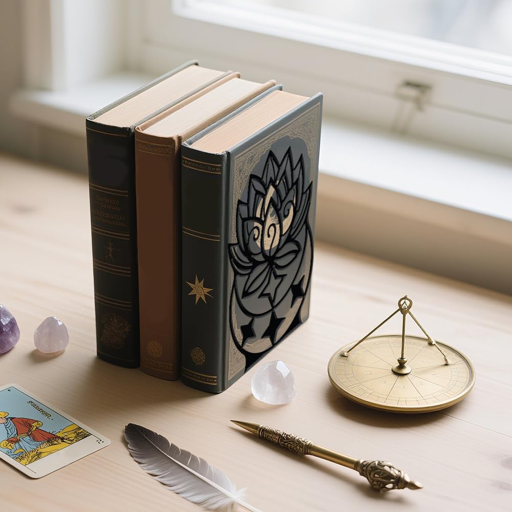 Moon Metal Decorative Bookend / Lotus