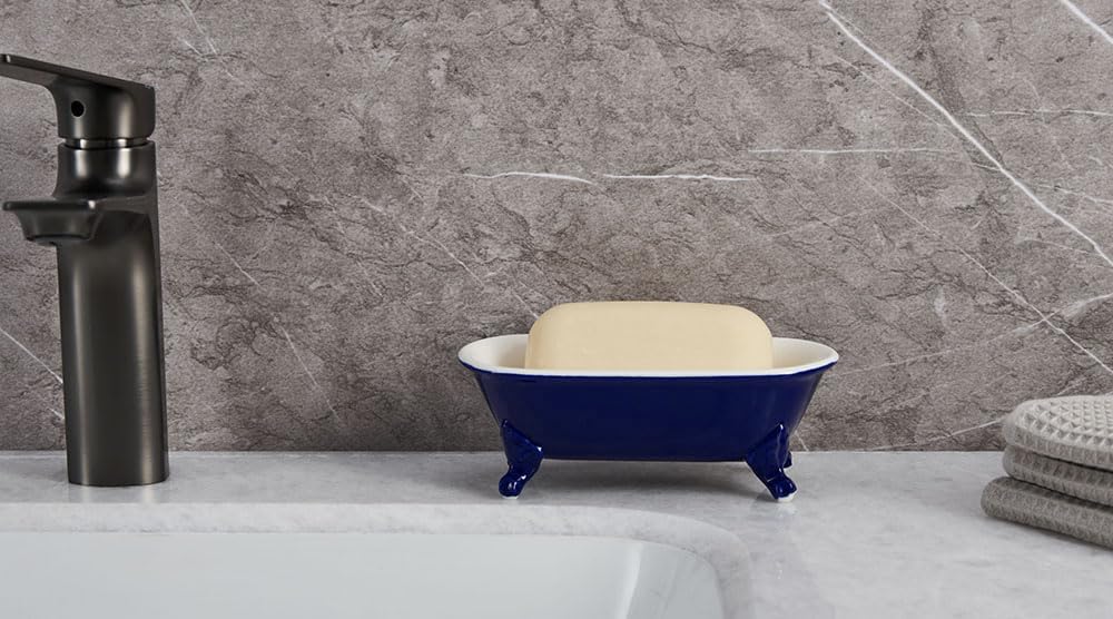 Kitchen Sponge Holder and Shower Tray / Navy Blue