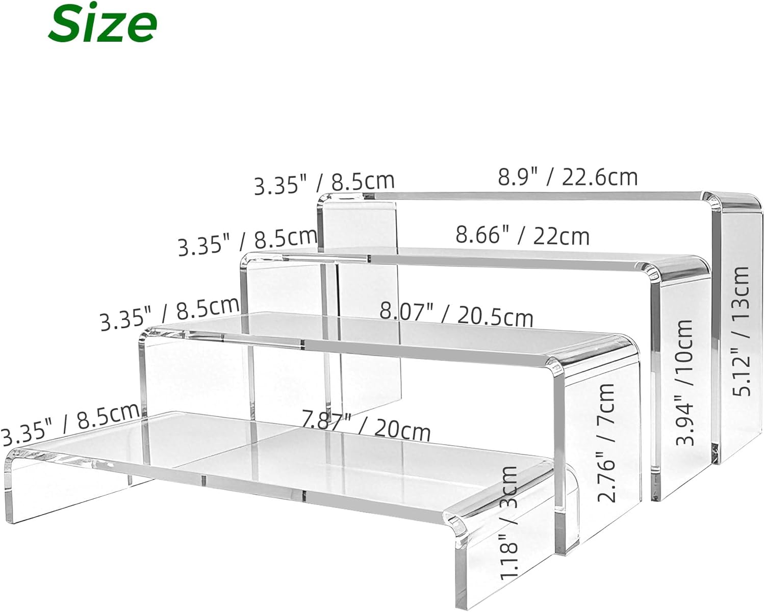 Acrylic Riser Stands / Clear / Set of 4