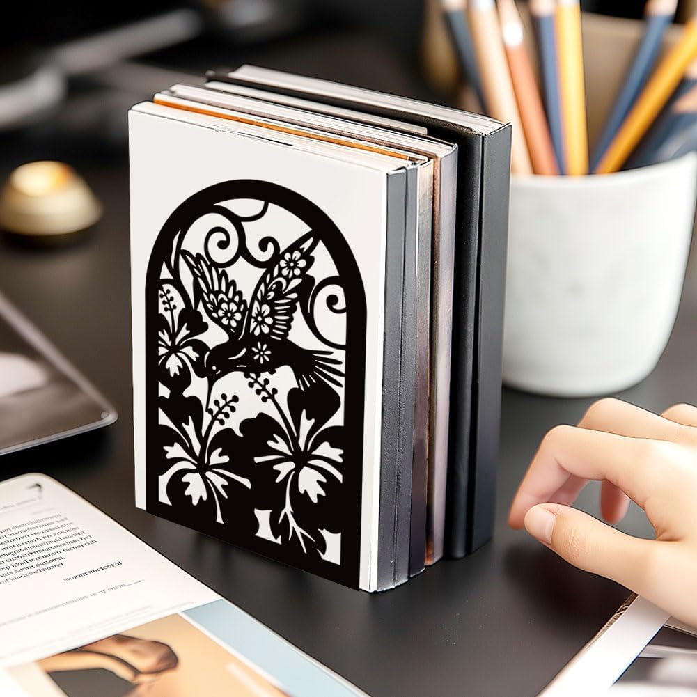 Metal Bookends / Book Ends for Heavy Books / Hummingbird