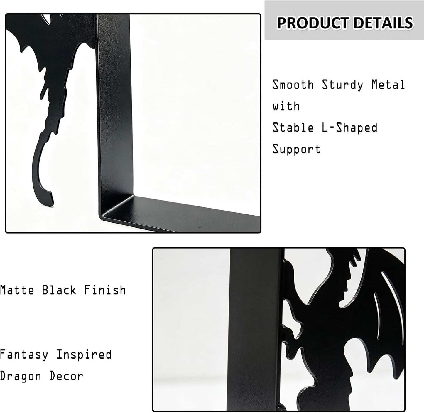 Dragon Metal Bookends Decorative Book Ends / Set of 2
