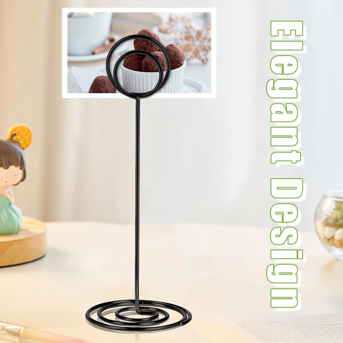 24 Pack 8.75 inch Table Number Holders, Simple Sign Stand Place Card Holder, Delicate Name Reusable Picture Memo Note