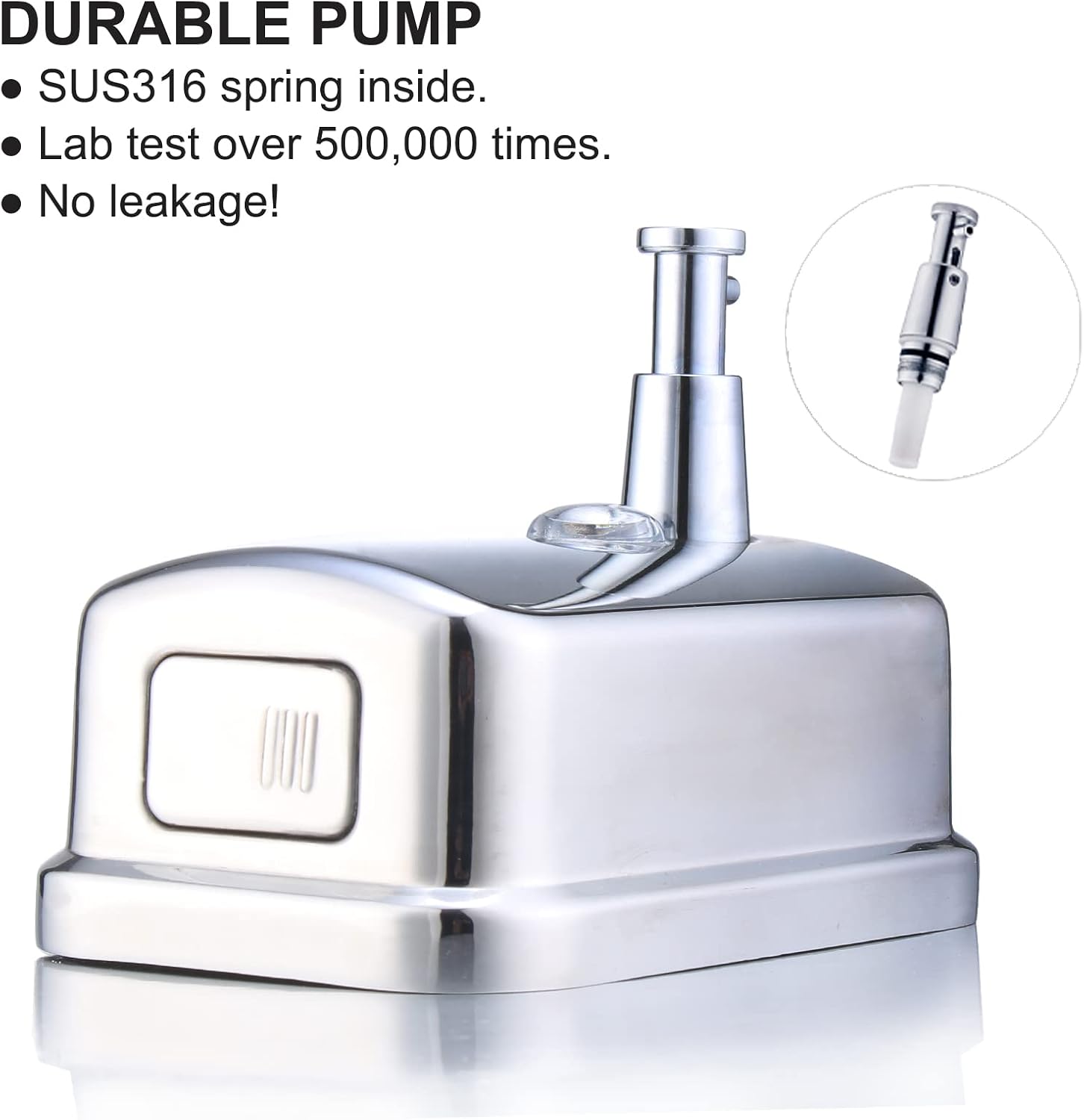 Commercial Soap Dispenser Wall Mount Stainless Steel, 17 fl.oz. | 500ml Manual Liquid Pump Rust-Proof Leak Free for