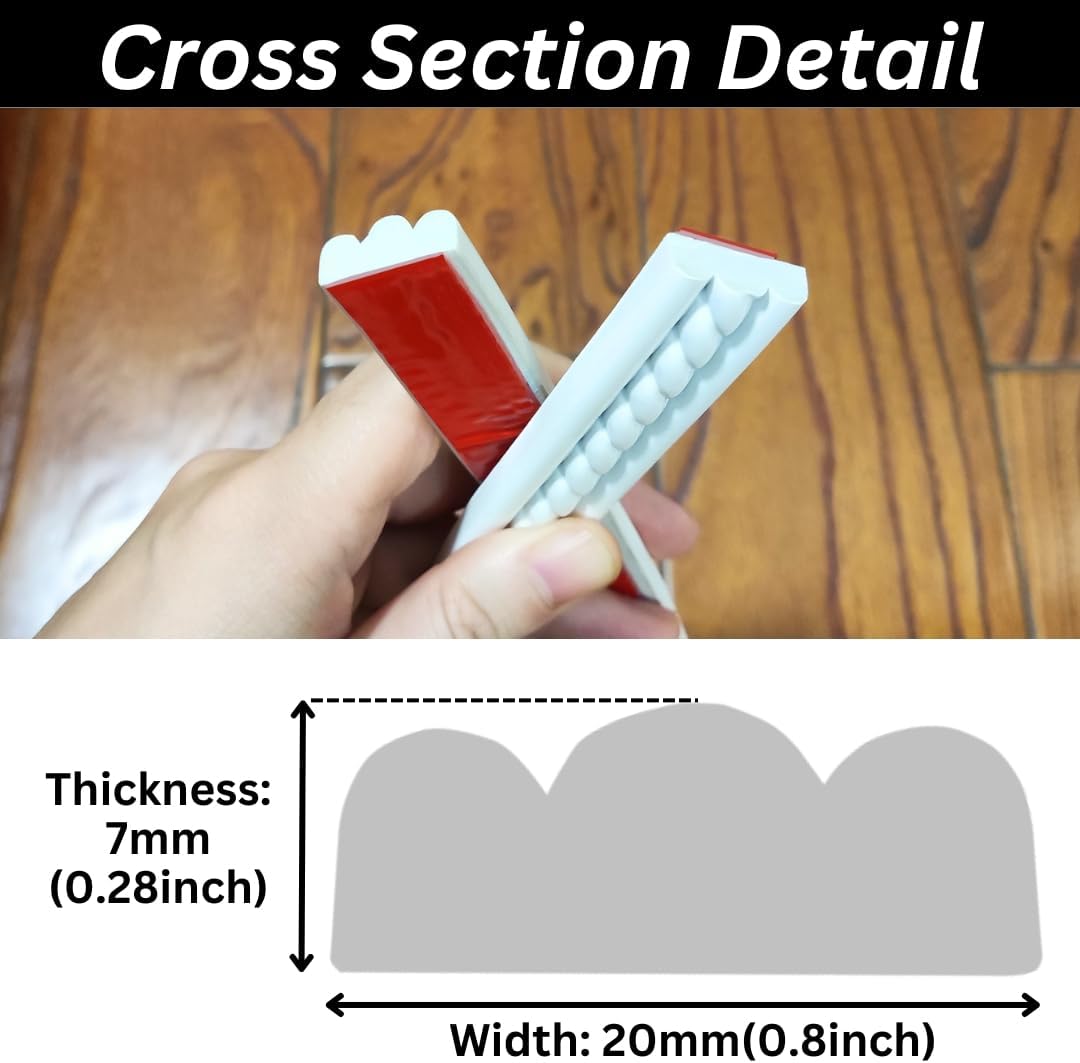 Peel and Stick Molding Trim Self Adhesive Flexible Wall Trim Crown Molding 3d Strip / 0.8 x 120