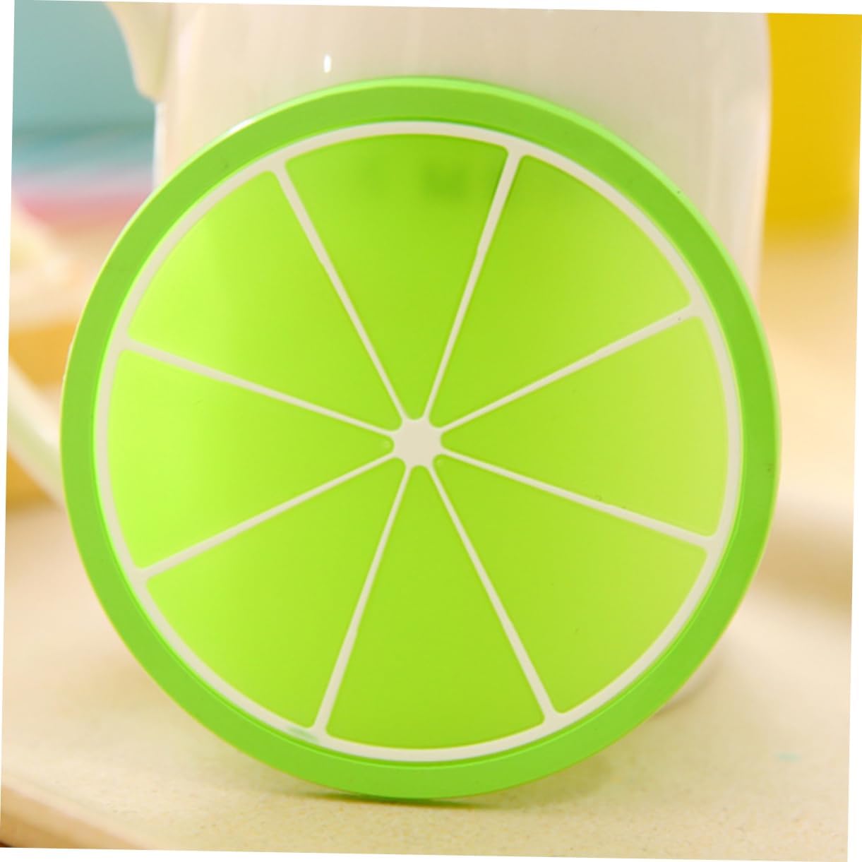 Silicone Fruit Coasters Non-Slip Heat Resistant Round Cup Mats / Set of 7