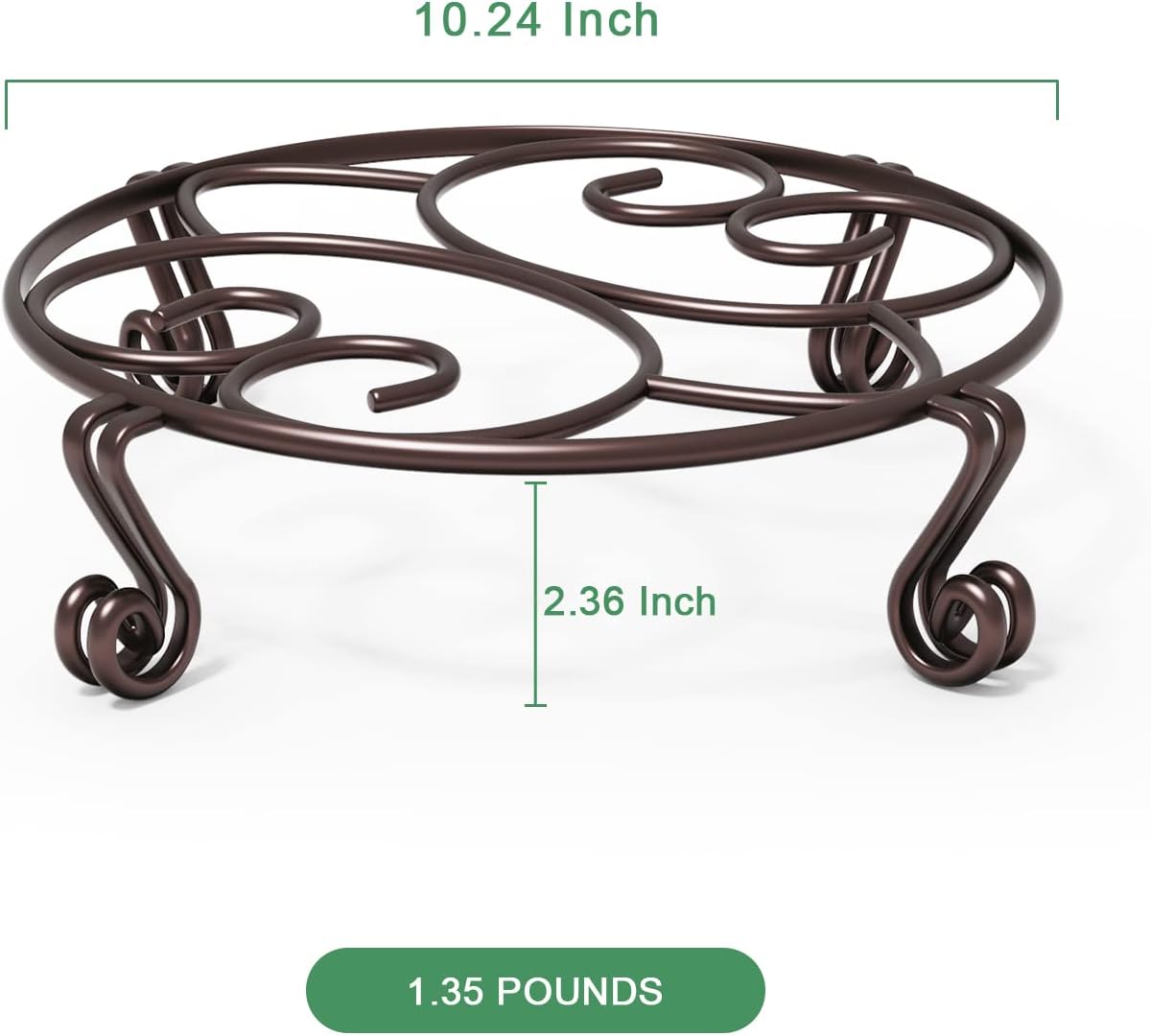 Yimobra 2 Pack Plant Stand for Flower Pot Heavy Duty Potted Holder Indoor Outdoor Metal Rustproof Iron Garden Container