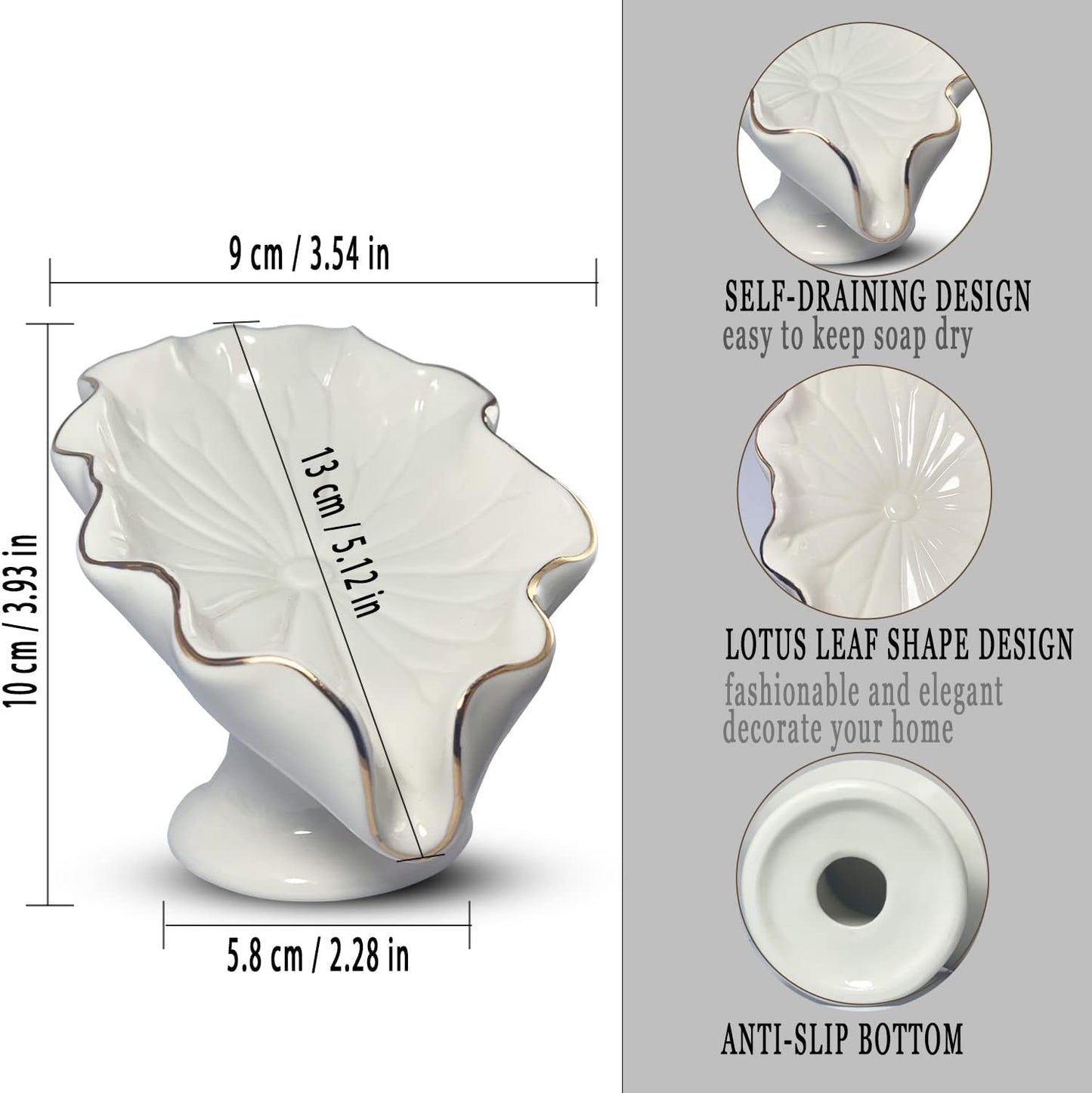 Lotus Leaf Soap Holder / White