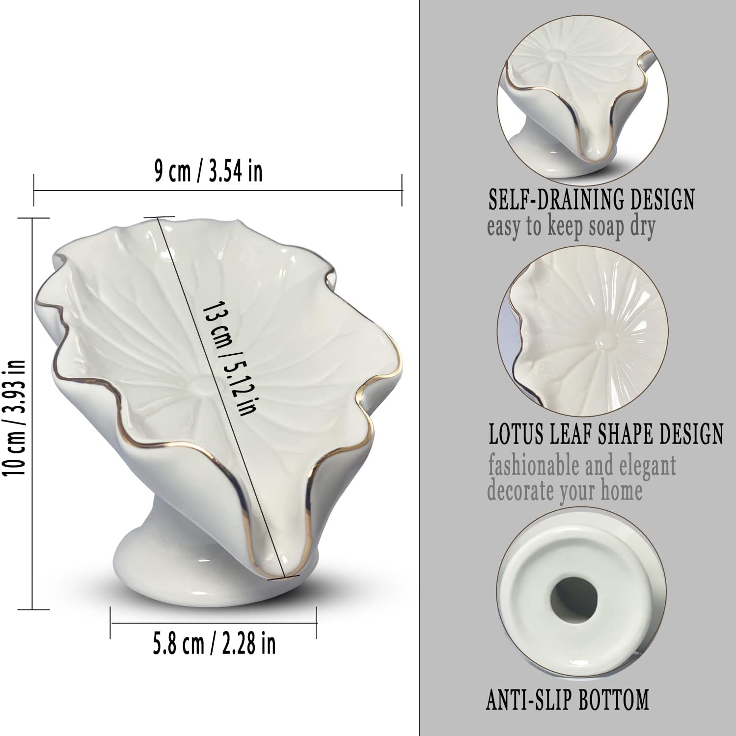 Lotus Leaf Soap Holder / White