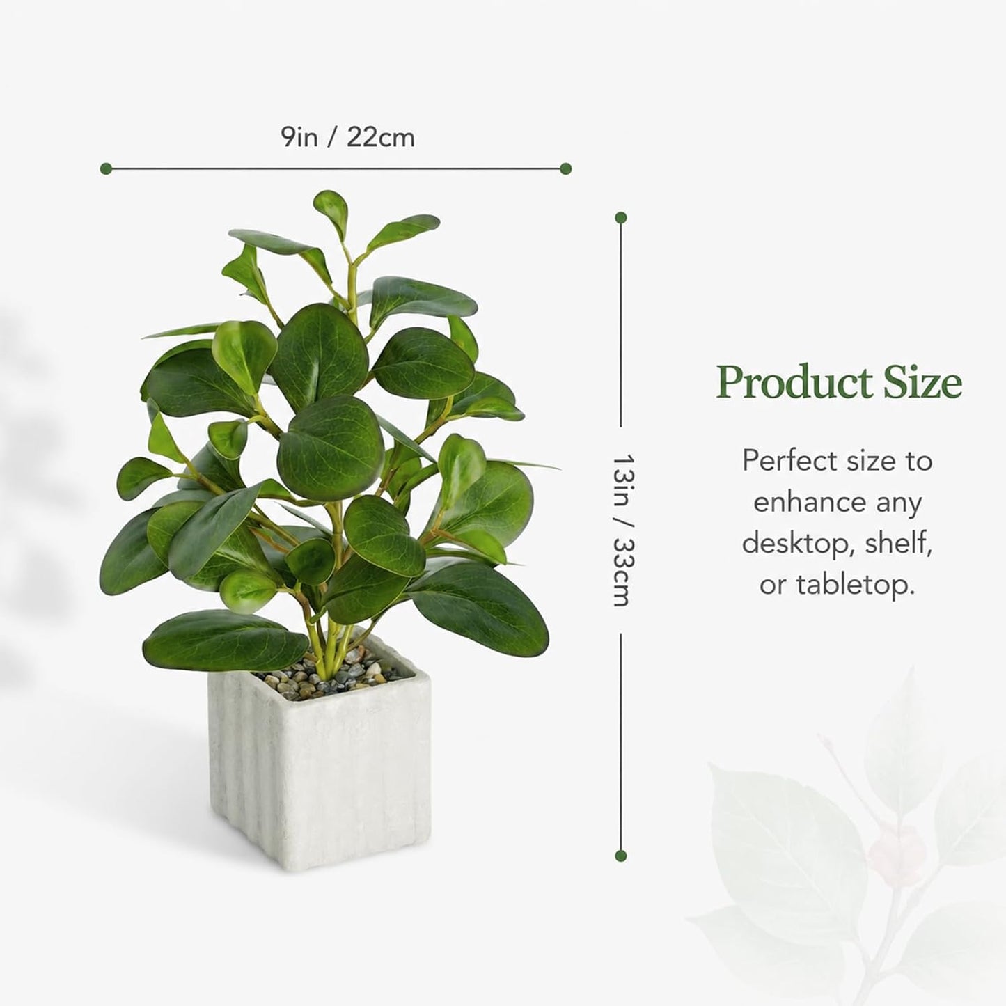 13" Artificial Potted Plant for Idoor Decor / Green