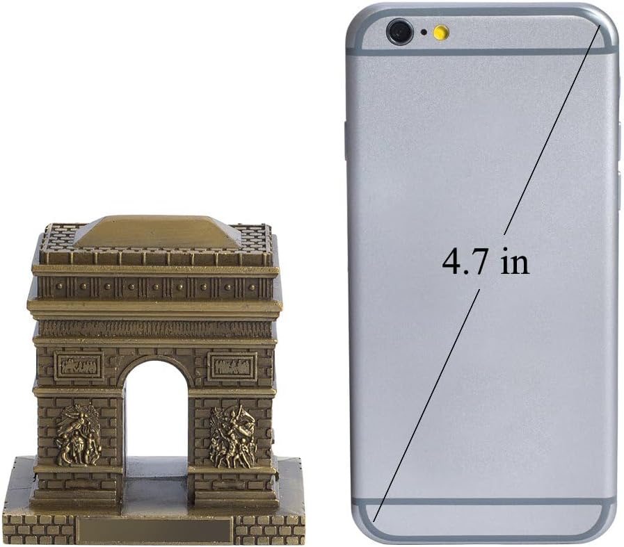 Metal Paris Arch of Triumph Statue Figurine Home Desktop Décor Souvenir Artificial World Famous