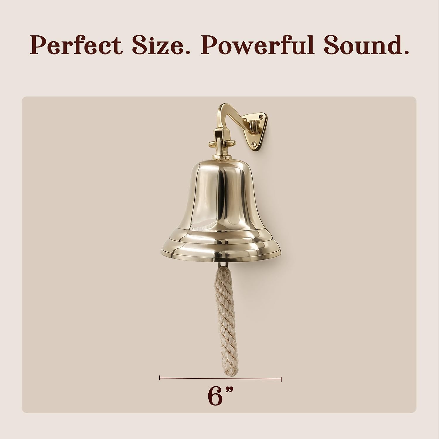 THDC Solid Brass Ship Last Orders Pub Door School Dinner Reception Home Decor Wall Mountable Bell (6")