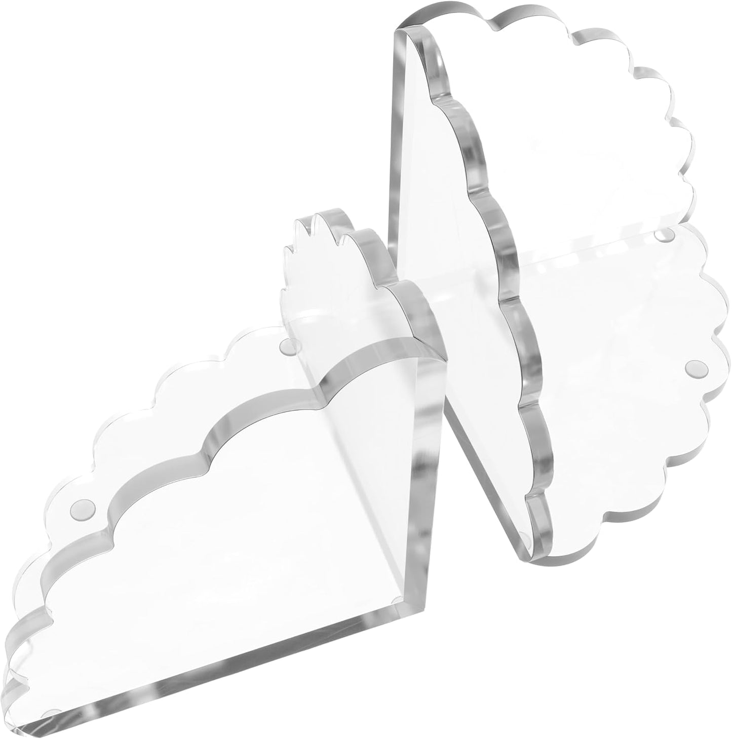 Scalloped Acrylic Bookends / Clear / Set of 2