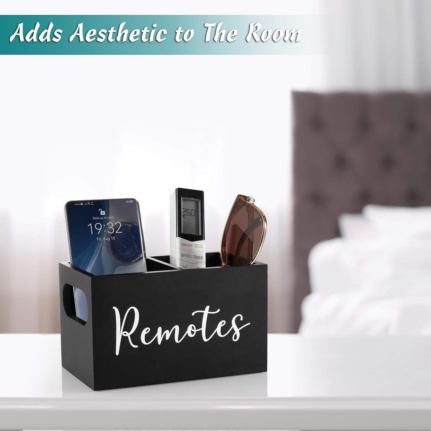Remote Control Holder / Black / 2 Slots