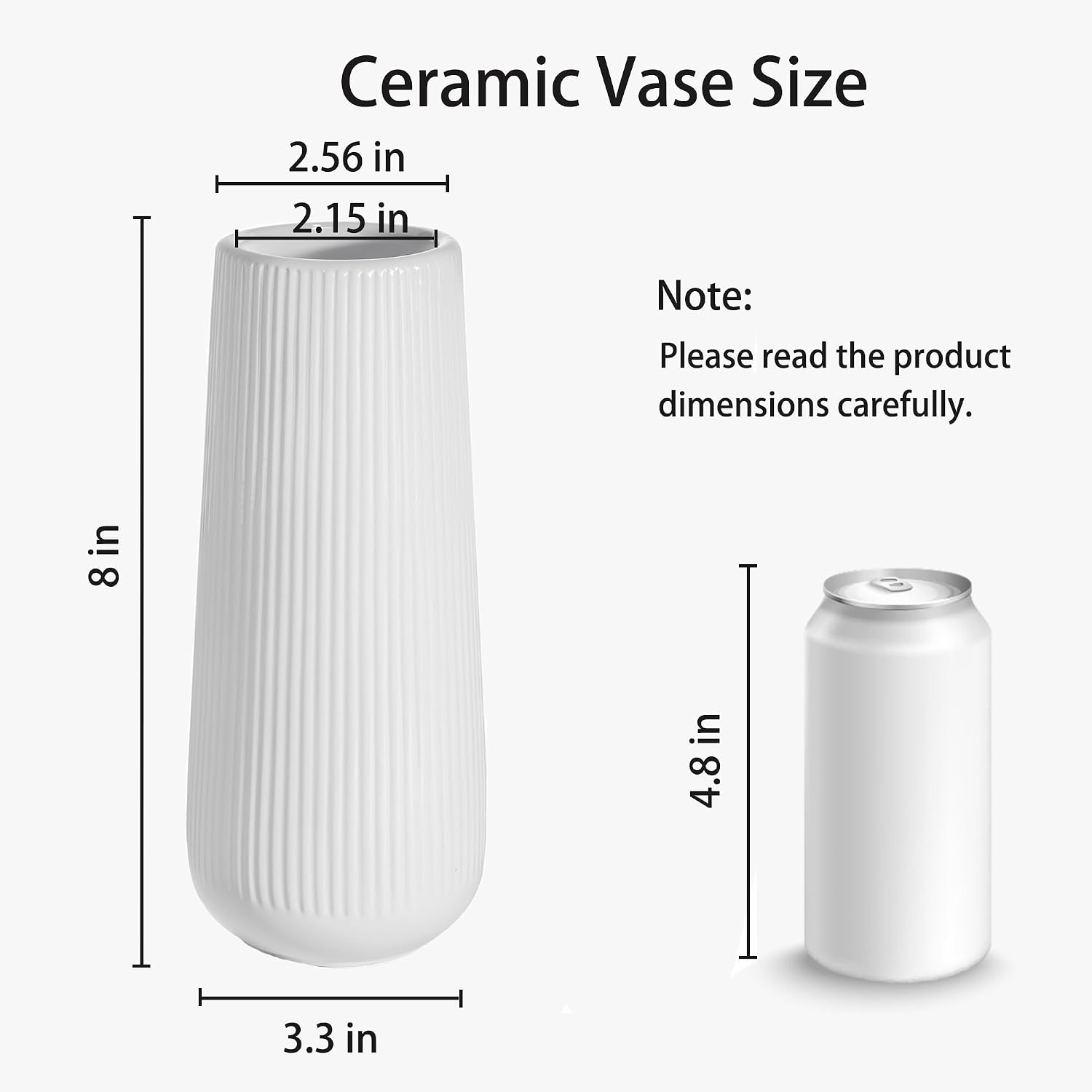 Modern Ceramic Vase / Stripes / White