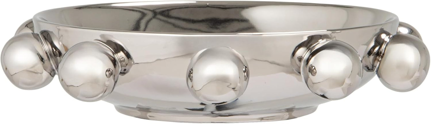 Round Stoneware Dish / Silver / 9.75" Round