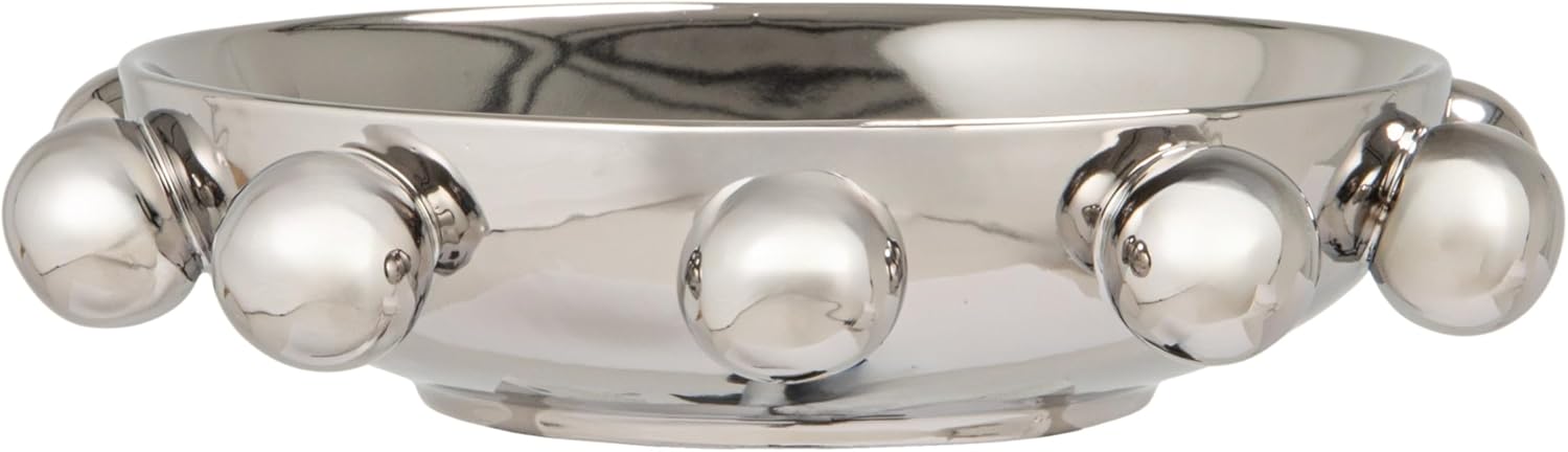 Round Stoneware Dish / Silver / 9.75" Round