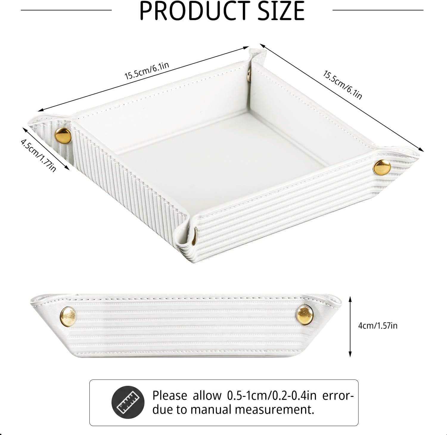 Light Valet Tray for Men / White Rome