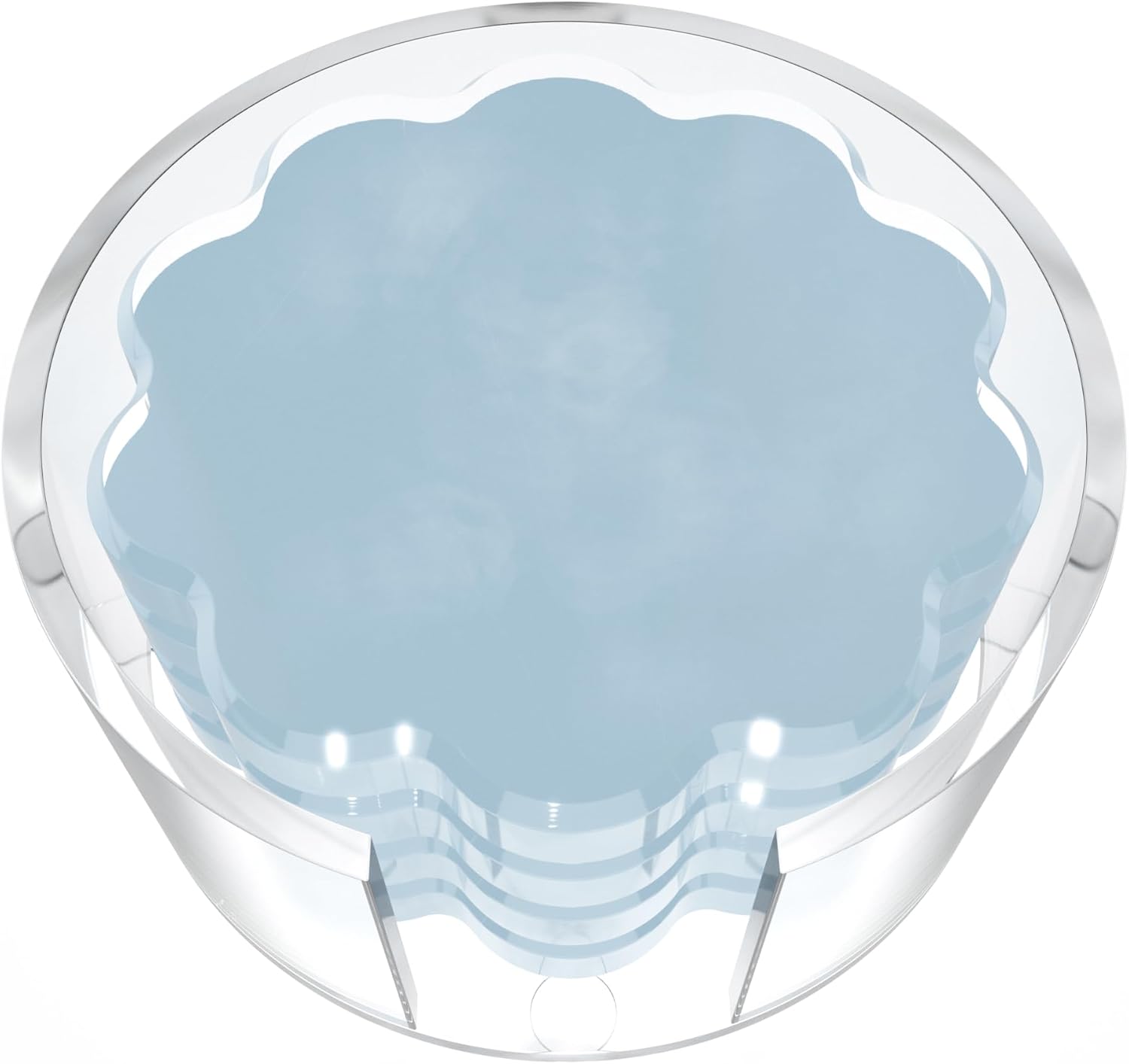 Holder / Scalloped Acrylic Drink Coaster Set 4‑Pack / Light Blue