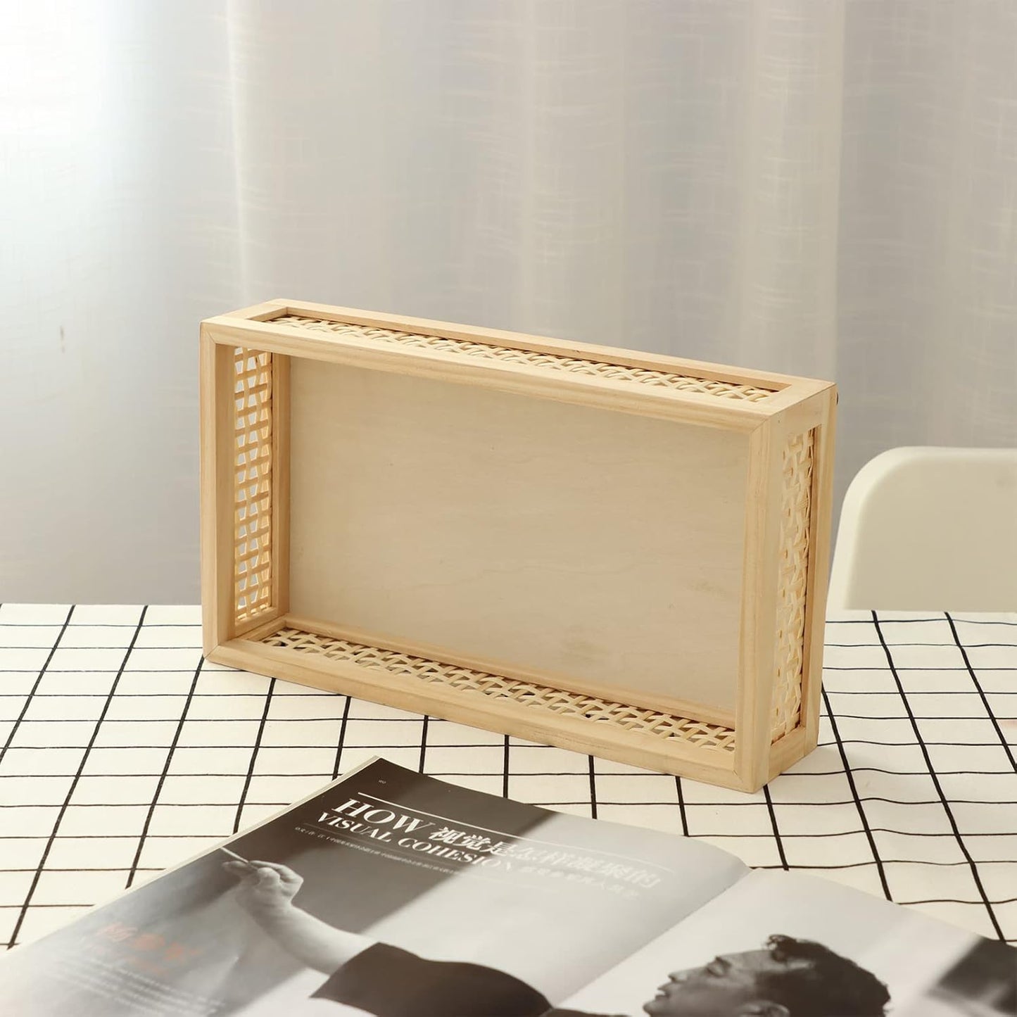 Rectangular Wooden Bamboo Serving Tray / Rectangular Bamboo