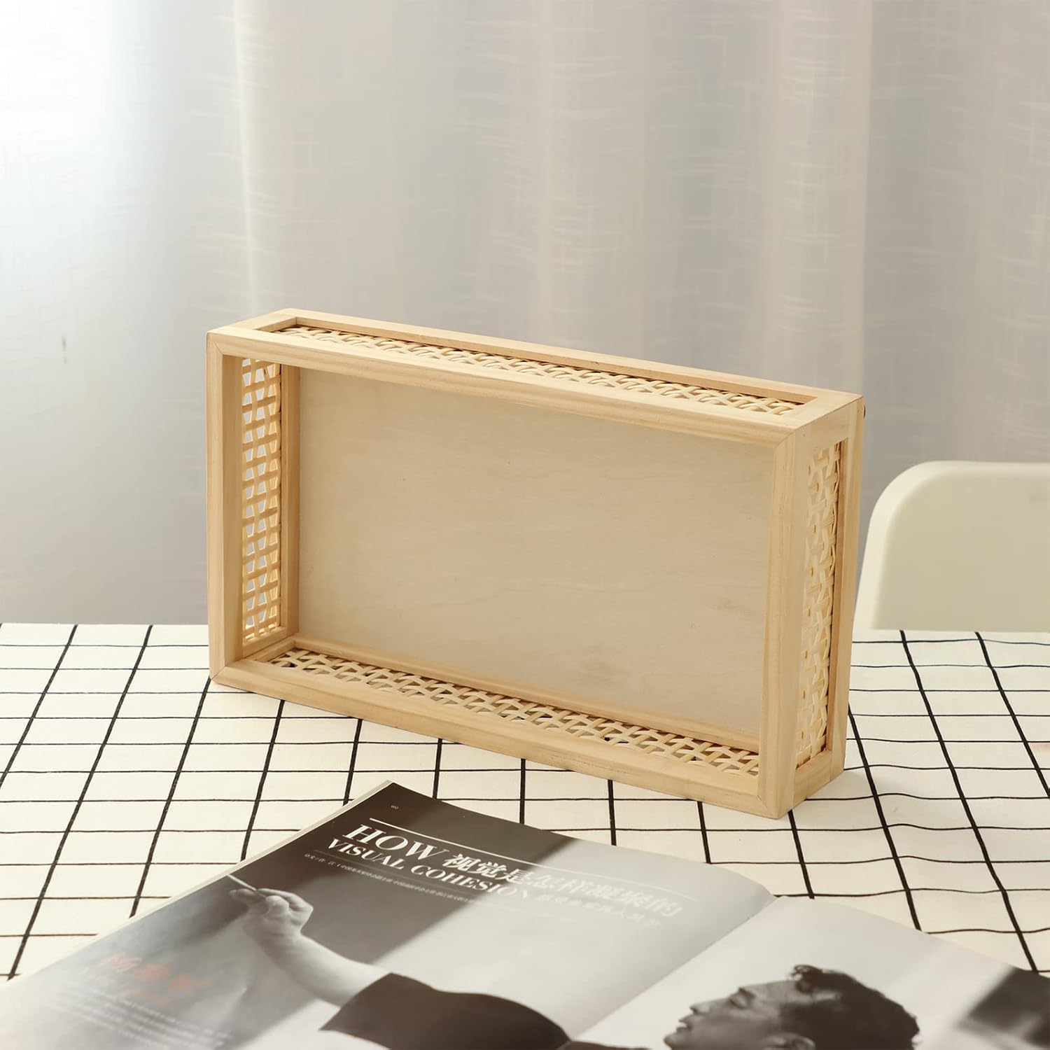 Rectangular Wooden Bamboo Serving Tray / Rectangular Bamboo