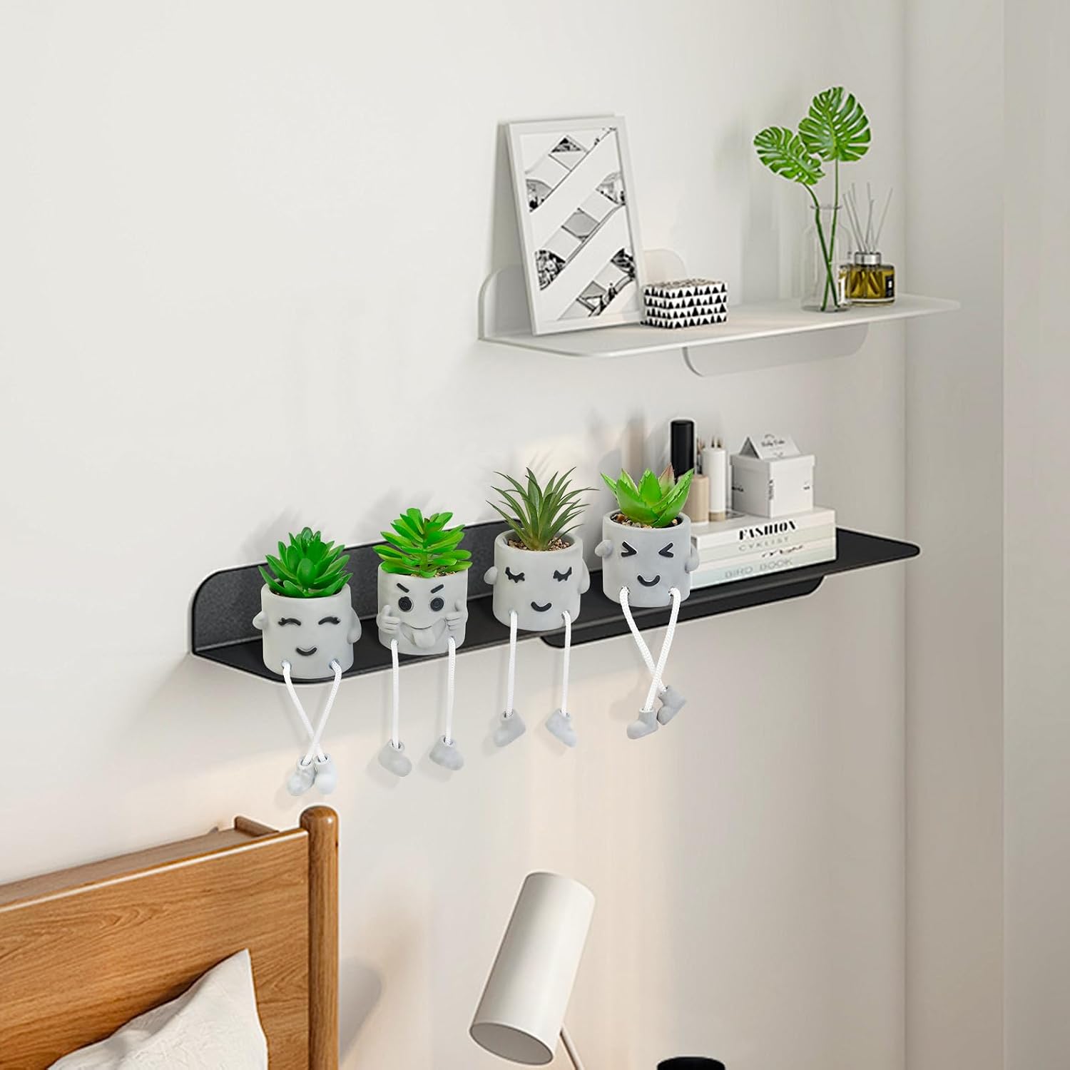 Potted Mini Fake Plants for Desk / 4small-shy-green / Set of 4