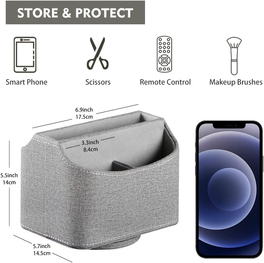 360° Rotating Remote Control Holder / Grey Cloth