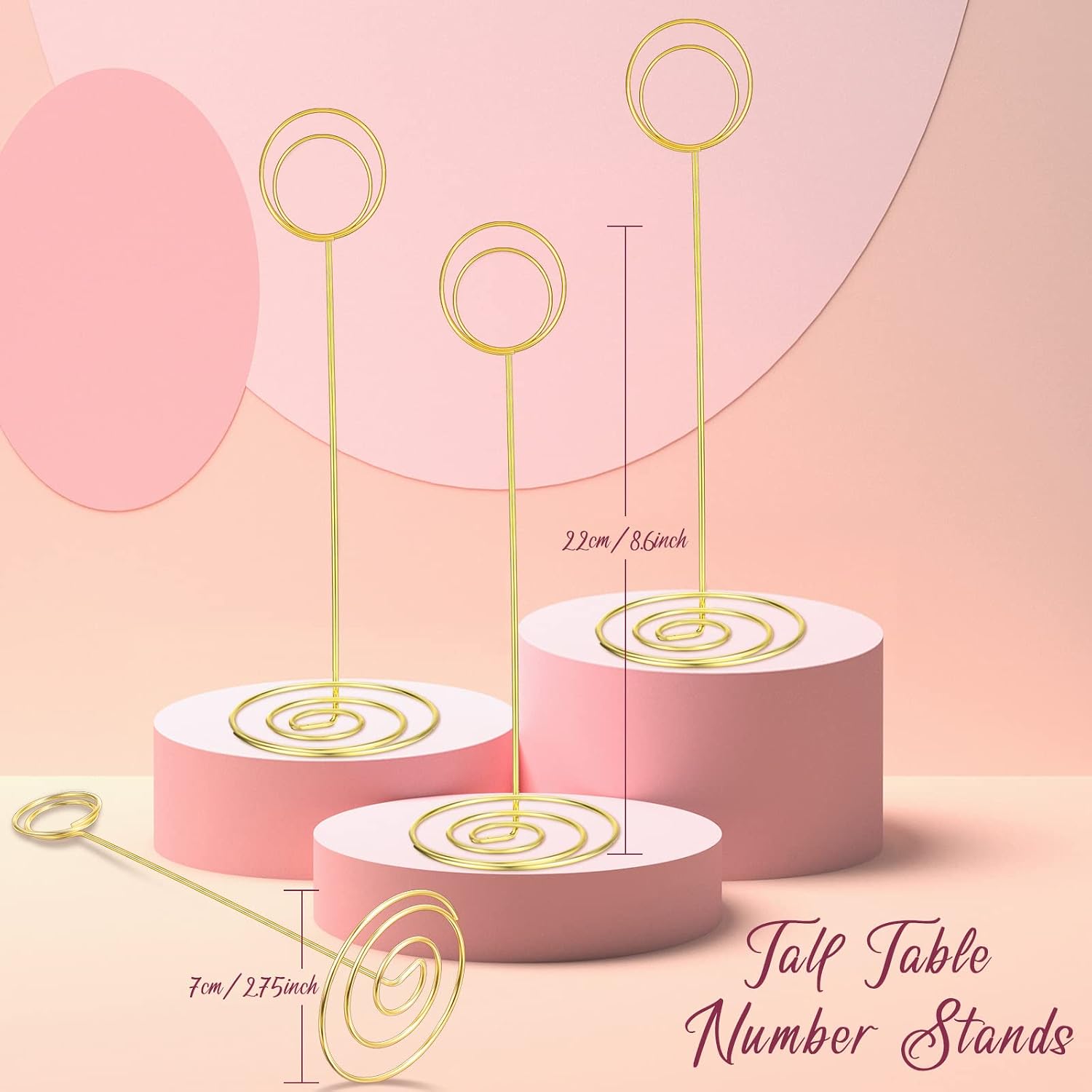 24 Pack 8.86 Inch Table Number Holder Wire Photo Holder Picture Name Menu Clips Memo Note Cards Stand for Wedding