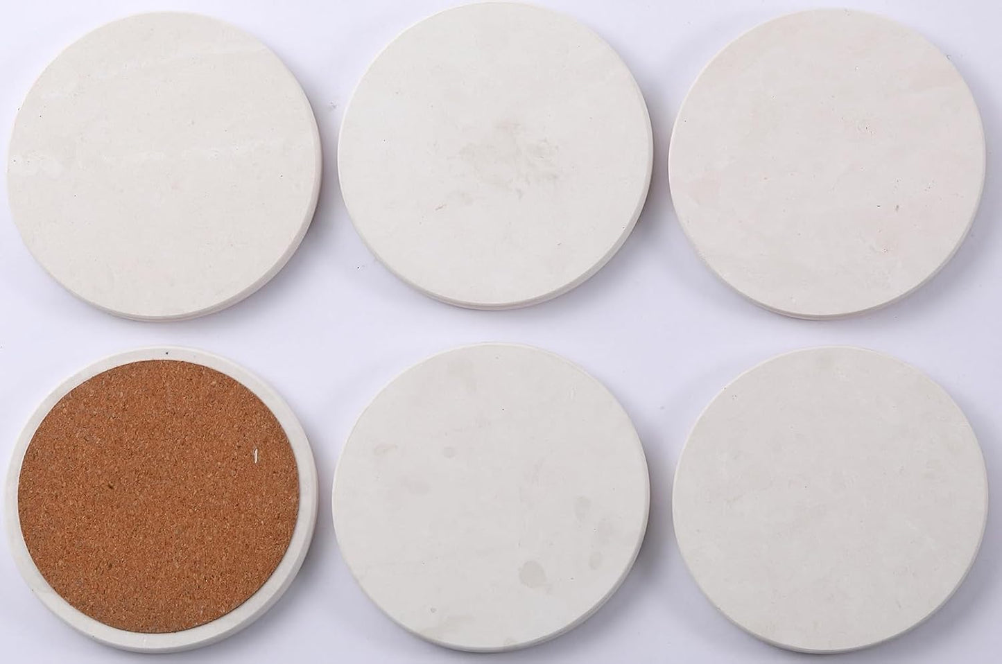 Limestone Water Absorbing Marble Coaster Set / Set of 6