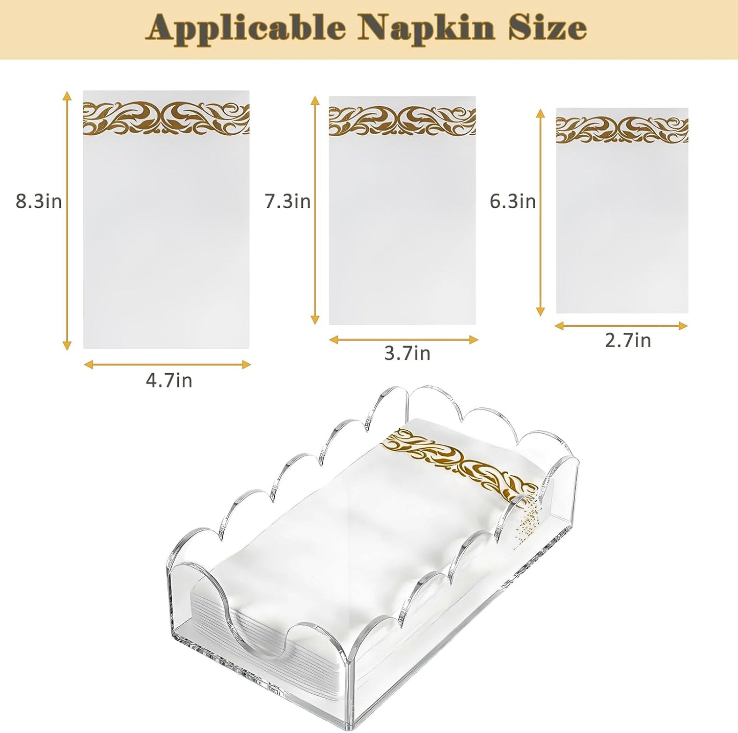 Acrylic Napkin Holder / Horizontal / Clear